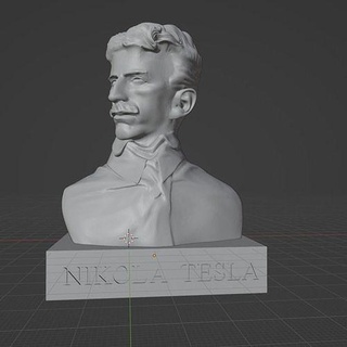 Nikola Tesla fracasso eletricidade bobina Edison cientista alternativa faraday Maxwell eletromagnetismo teslabust Westinghouse arte esculturas 3d print model - Mito3D