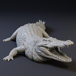 nile crocodile animal wild wildlife safari realistic sculpture reptile african art sculptures 3d print model - Mito3D