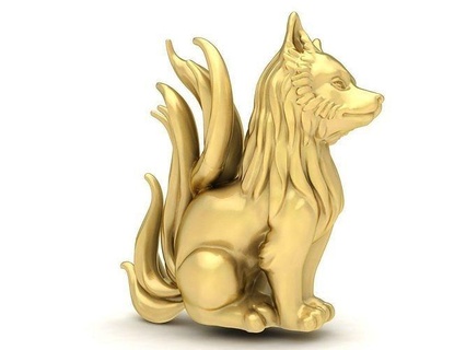 nine-tailed fox jewelry 3701 hollow fashion accessories gold diamond new design nine tailed 3d print model - Mito3D