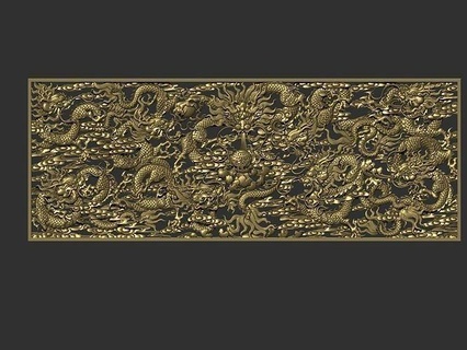 nueve dragones 2 continuar bas alivio enojado bestia stl tallado decoración florido ornamento imprimible asiático oriental Japón monstruo clásico antiguo Arte esculturas 3d print model - Mito3D
