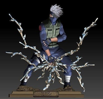 ninja kakashi naruto impresión hombre relámpago Arte esculturas 3d print model - Mito3D