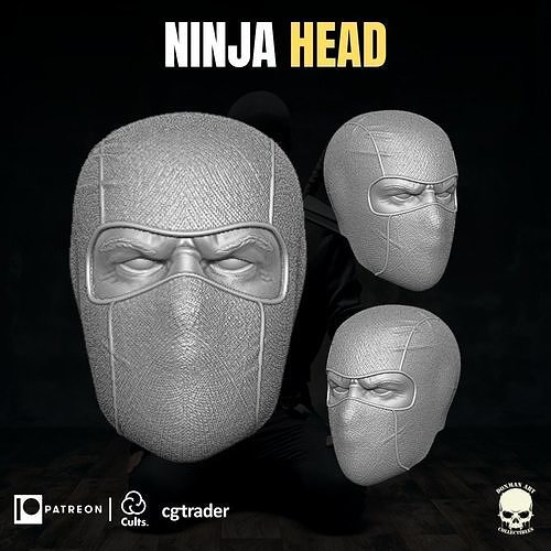 ninja baş 3d yazdırılabilir dosya aksiyon rakamlar heykel gi Joe Mezco hayret efsaneler kırmızı samuray oyunlar oyuncaklar 3D print model - Mito3D