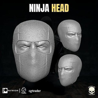 ninja cabeça 3d imprimível Arquivo açao figuras esculpida gi joe mezco maravilha legendas vermelho samurai jogos brinquedos 3d print model - Mito3D