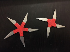 ninja star - 5-bladed x-acto throwing x acto blade knife cut hobby diy 3d print model - Mito3D