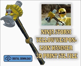 ninja tempestade vento weapon leão martelo traje sentai guardas cosplay suporte faça arma tokusatsu hurricanger passatempo 3d print model - Mito3D