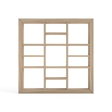 ninojikuzushi-part1 square bookcase - oak kumiko japan tradition pattern art signs logos 3d print model - Mito3D