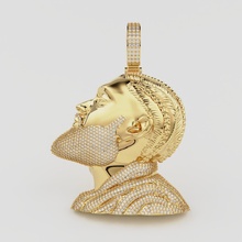 nipsey hussle pendant gold nipseyhussle diamond brillient jewellery jewelry pendants 3d print model - Mito3D
