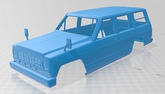 nissan patrulla 1980 imprimible cuerpo coche vehiculo espacio scalextric Tamiya rc miniz pasatiempo micro bricolaje diy automotor 3d print model - Mito3D