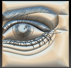 16 occhio stl modello cnc router incisore intaglio artcam arredamento aspirare cut3d stampante bassorilievo scolpire occhi lavorazione sollievo ragazza viso ritratto arte sculture 3d print model - Mito3D