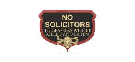 no trespassers door crest art ornament warningsign sign household other signs logos 3d print model - Mito3D