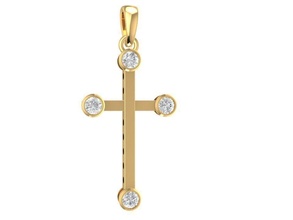 noel jewelry diamond cross pendant 660 fashion accessories gold woman women design fengshui kid pendants 3d print model - Mito3D