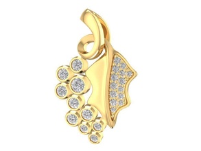 noel jewelry diamond grape vine pendant 658 fashion accessories gold woman women unisex design fengshui kid pendants 3d print model - Mito3D