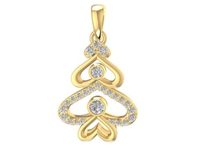 noel jewelry heart tree pendant 657 fashion accessories gold diamond design fengshui kid pendants 3d print model - Mito3D