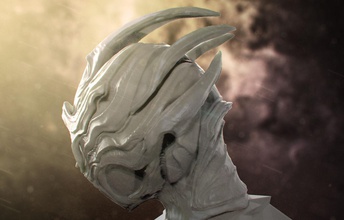 nomade di nome kaze art artchallenge il busto creatura fantasia la scultura testa stampa foglia vento sculture 3d print model - Mito3D