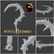 noob saibot faucille mortel kombat 11 promordial mkx mk11 découvrir arme cosplay ermac zéro reptile pluie jeux jouets 3d print model - Mito3D
