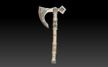 nordic axe weapon runes accesory battle viking skyrim games toys game accessories elderscrolls kratos rpg medieval slash 3d print model - Mito3D