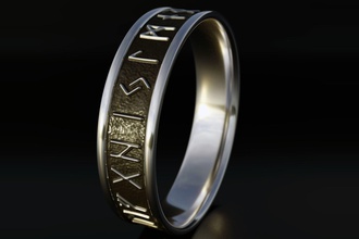 nordic rune ring jewelry gold printable sterling silver platinum futhark viking germanic print metal metallic steel rings 3d print model - Mito3D