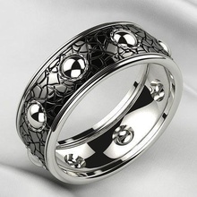 nordic style leather pattern silver ring gold jewel jewelry fashion printable 3dprint print rhino gem scandinavia norse viking rhodium thor odin slavic rings 3d print model - Mito3D