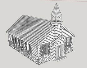 north american church 18th 19th century 28mm tabletop terrain french indian war independence black powder chapel games toys game accessories 3d print model - Mito3D