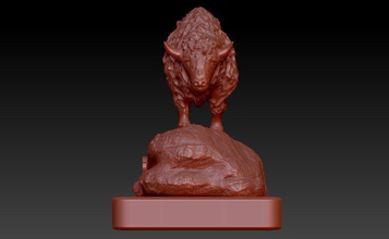 logo nord dakota etat bison football bois cnc 3d impression art sculptures statue 3d print model - Mito3D
