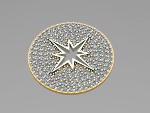 north star 2 Anhänger Schmuck gold Silber Platin diamond Edelstein brillant gem ring Ohrringe Halsketten - Armband 3d print model - Mito3D