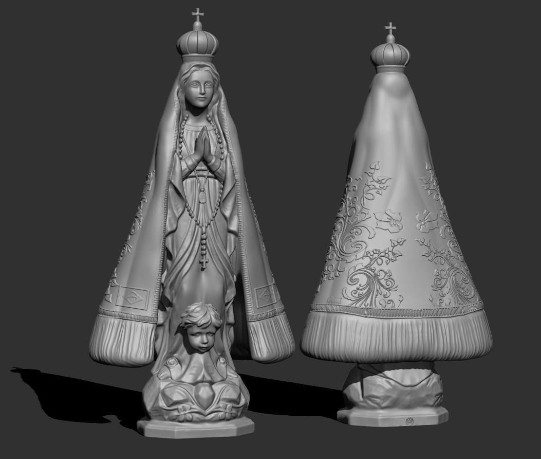 nossa senhora aparecida lady of apparition stl saint religion holy brasil miracle art sculptures 3D print model - Mito3D