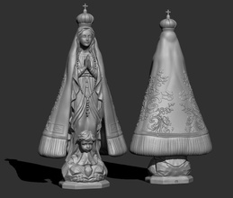 nossa senhora aparecida signora of apparizione stl santo religione brasile miracolo arte sculture 3d print model - Mito3D