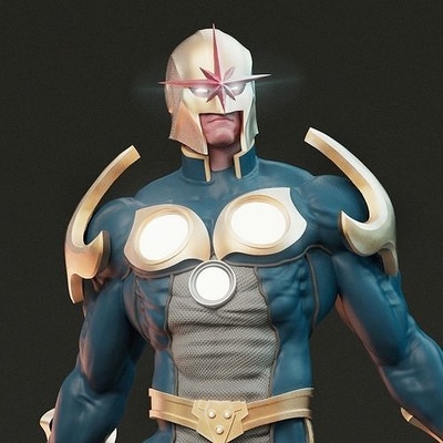 nova statue 3d print model hero superhero marvel miniature details sculpture art male sculpt figurines character printable collectibles hq dc games toys 3d print model - Mito3D