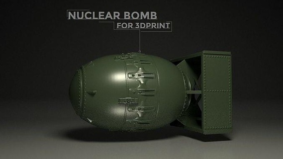 nuclear bomb 3dprint military weapon explosive print army grenade war wwii ww2 explosion aircraft rocketry game weaponry rocket missile combat gun art 3d print model - Mito3D