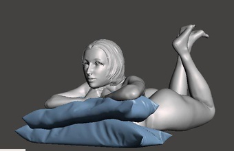 nackt kissen körper frau brust weiblich kunst mädchen druckbar skulpturen 3d print model - Mito3D