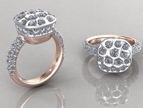 nudo classic ring gold jewelry printable jewel jewellery wedding engagement diamond white brilliant fashion beauty gem apparel diamant rings 3d print model - Mito3D