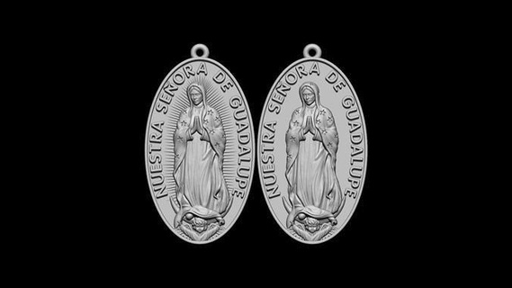 nuestra senora de guadalupe virgo pendant necklace lady cristian gold platinum silver printable jewelry pendants 3d print model - Mito3D