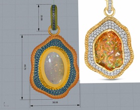 nugget pendant irregularity nature opal freedom caprice femininity inimitability luxury fashion jewelry pendants 3d print model - Mito3D