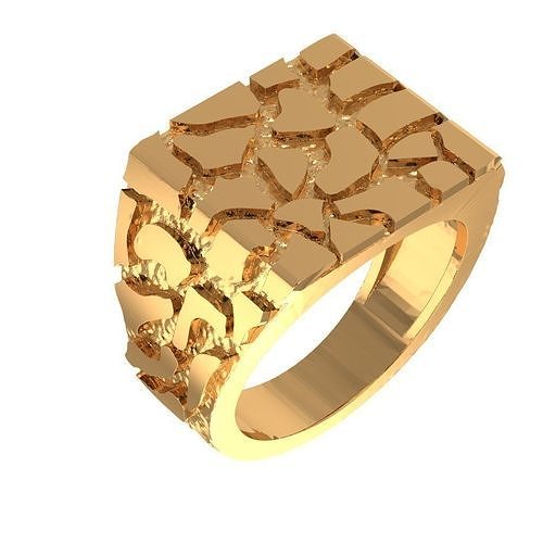 nugget ring schmuck gold silber juwel hochzeit engagement mode diamant anhänger halskette ringe armband 3D print model - Mito3D