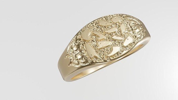 pépite bague bijoux anneaux texture imprimable or argent 3dprintable 3d print model - Mito3D