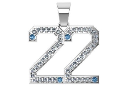 numara 22 kolye 1325 yüzük altın elmas döşemek takı gümüş imalat moda tasarım nişan mücevher yazdırılabilir sterlin bilezik Küba küpe yüzükler 3d print model - Mito3D