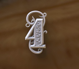 numero 4 cifre arte numeri 0 1 2 3 5 7 8 matematica sculture cifra numerale carattere 3d print model - Mito3D