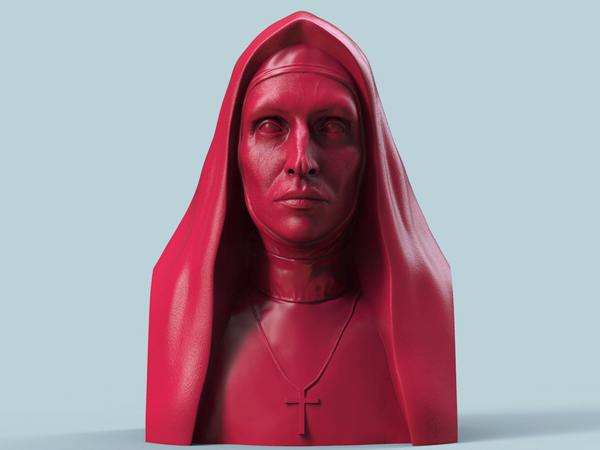 rahibe büst sihir cadılar bayramı rahip hıristiyan korku heykel minyatür kötü iblis ceset bonnie aaronlar keşiş şeytan kovucu kadın kız fantezi kutsal sanat heykeller 3D print model - Mito3D