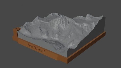 religieuse Montagne paysage volcan terrain environnement nature photogrammétrie élévation dem science 3d print model - Mito3D