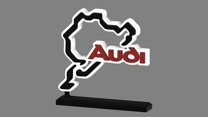 Nurburgring ficar pé logotipo audi gadget simulador circuito arte upcrid playstation xbox sinais logotipos 3D print model - Mito3D