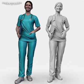 hemşire doktor kadın KADIN Kadın sağlık kahraman kovid pandemi Mujer tıbbi Sanat 3d print model - Mito3D