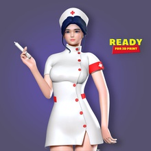 nurse woman pretty young cute character cartoon 3dprint girl statue figure doctor female 3dprinting miniatures figurines 3d print model - Mito3D