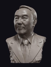nursultán nazarbayev retrato arte personas hombre escultura estatua busto esculturas 3d print model - Mito3D