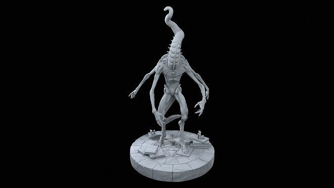 nyarlathotep 6 inch tall lovecraft cthulhu tentacles monster creature horror cosmic art sculptures 3D print model - Mito3D