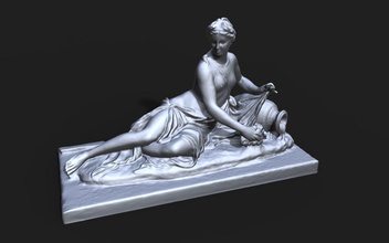 nymphe arethuse sanat perisi arethusa heykel çıplak beaty efsane mitoloji poirier hardy louvre Müzesi Fransa amphitrite 3d baskı yazdırılabilir zbrush heykeller 3d print model - Mito3D
