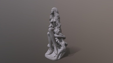 nymphe nu statue femme sculpture fille figure personnage corps érotique sein téton figurine art sculptures 3d print model - Mito3D