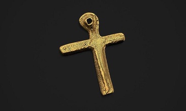oak island cross pendant ancient history excavation jesus christ religion old beach jesu jewelry pendants 3d print model - Mito3D