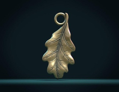 quercia foglia ii fogliame fascino pendente arte natura gioielleria ciondoli 3d print model - Mito3D