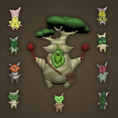 obab 9 korok mini figure leggenda of zelda lacrimedelregno respiro selvaggio yahaha kolog collegamento 900 giochi giocattoli 3d print model - Mito3D