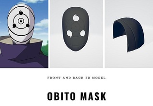 obito ispirato maschera naruto shippuden indietro obitomask cosplay costume anbu 3dprint passatempo ninja tobi cosplayer giochi giocattoli 3d print model - Mito3D